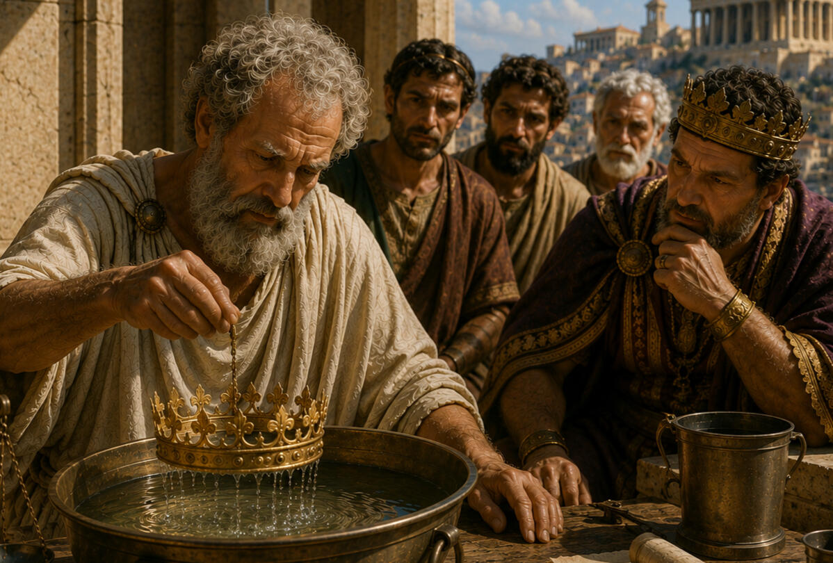 Archimedes weighs Hiero's crown
